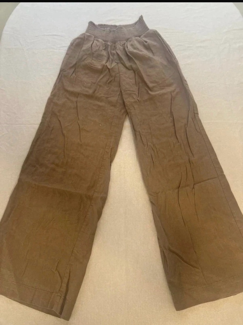 Brown pants, wide leg pants